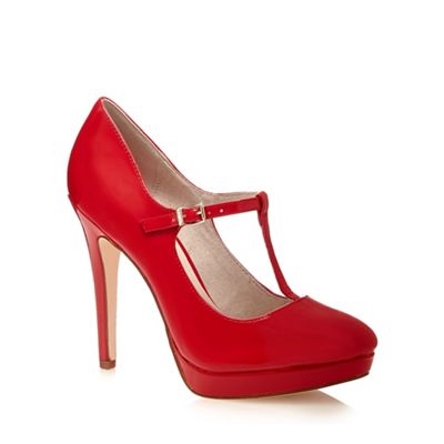 Red 'Christina' patent court shoes